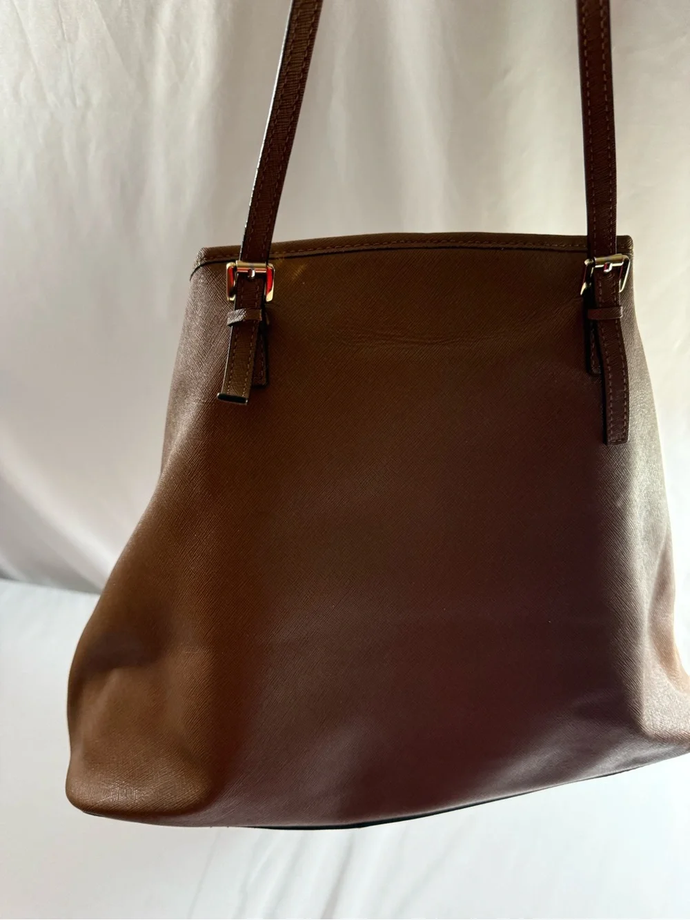 Michael Kors Cognac Saffiano Leather Tote with MK Charm